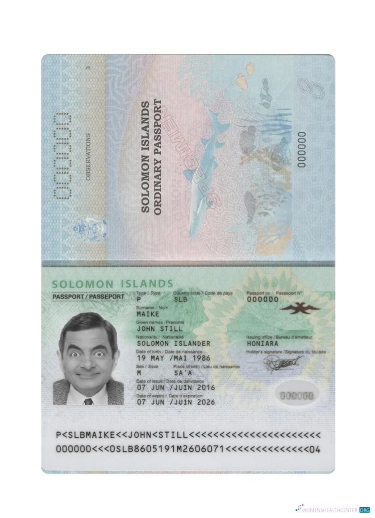 Download Solomon Islands passport Photoshop template